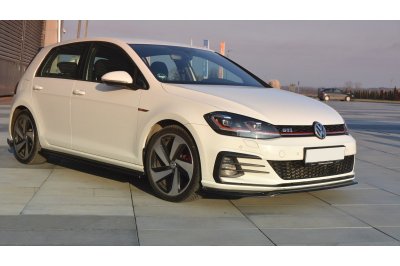 Накладка сплиттер на передний бампер Вар4 на Volkswagen Golf VII GTI рестайл